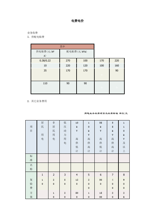 江苏-电费电价