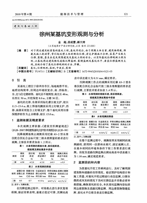 徐州某基坑变形观测与分析