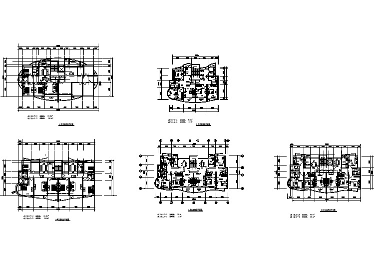 贵阳市某新建小区80-120平米的热门户型设计CAD图纸（5张）