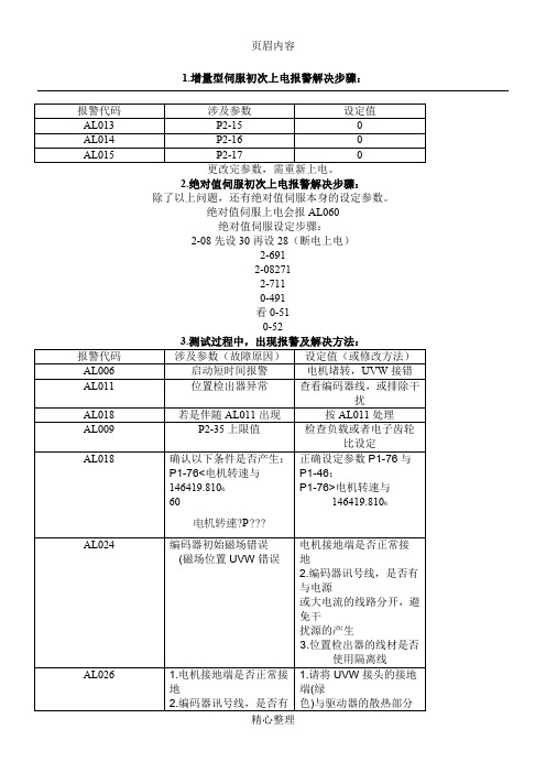 台达伺服常见故障分析与解决