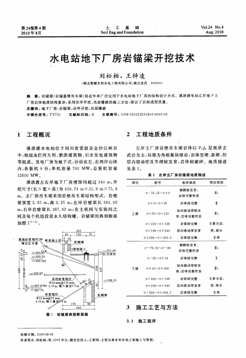 水电站地下厂房岩锚梁开挖技术