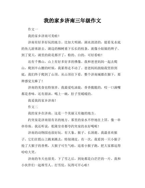 我的家乡济南三年级作文