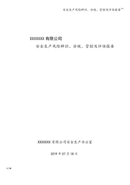 安全生产风险辨识、分级、管控及评估报告~~