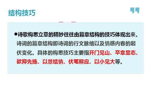 考点24 诗歌的结构技巧 2023年高考语文大一轮单元复习 