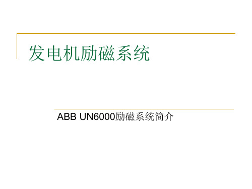 发电机UN6000励磁系统简介