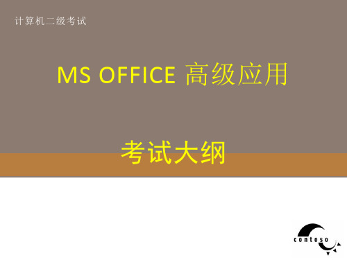 全国计算机等级考试二级MS Office高级应用考试大纲