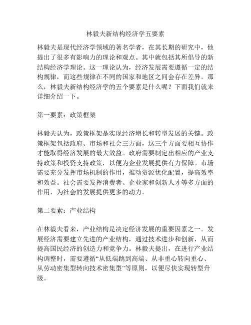 林毅夫新结构经济学五要素