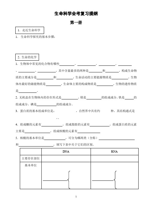 高二会考生物复习提纲