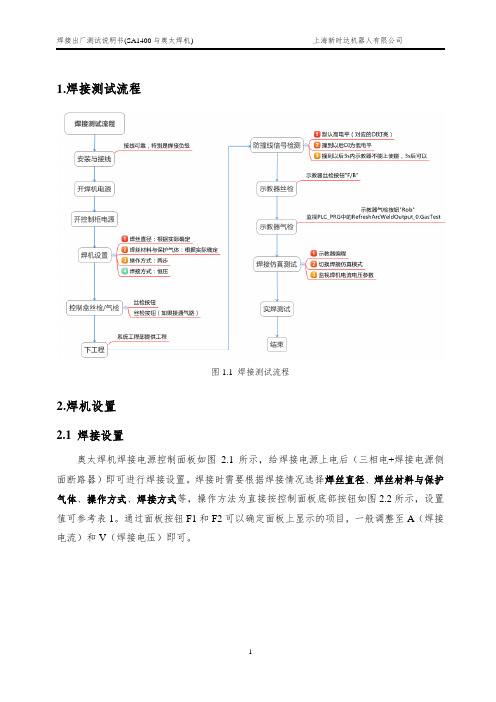 焊接机器人调试测试说明V1