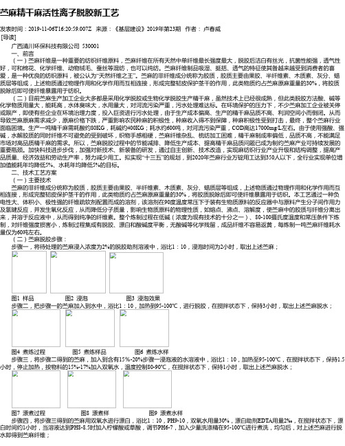 苎麻精干麻活性离子脱胶新工艺