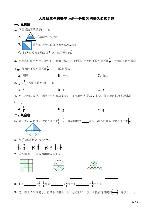 分数的初步认识含答案