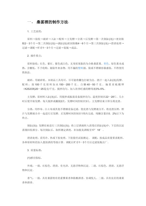 研发部九种酒的工艺