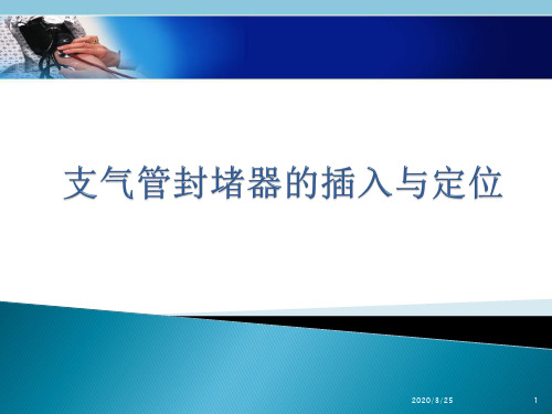 支气管封堵器的插入与定位 左肺封堵(课堂PPT)