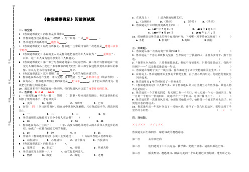 《鲁滨逊漂流记》阅读测试题及答案