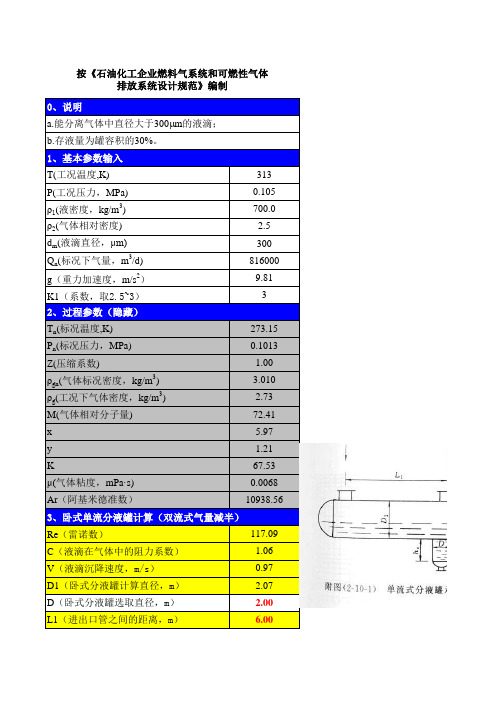 火炬分液罐及火炬计算