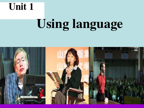 人教英语选修7Unit1Using language课件(共18张PPT)