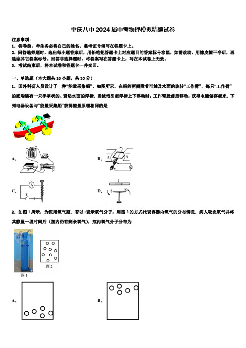 重庆八中2024届中考物理模拟精编试卷含解析