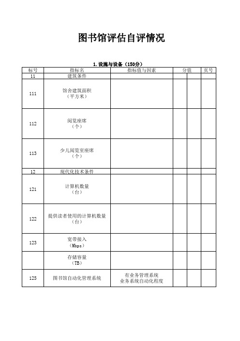 图书馆评估标准表格