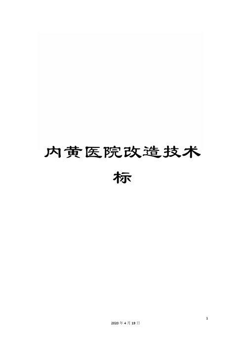 内黄医院改造技术标