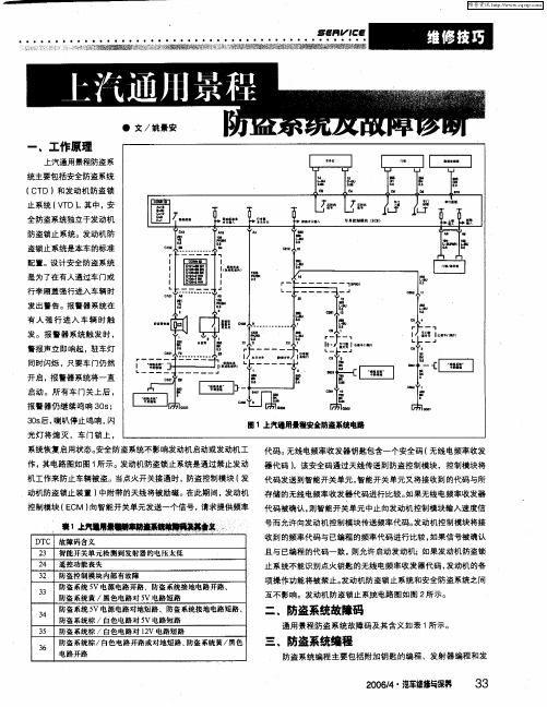 上汽通用景程防盗系统及故障诊断