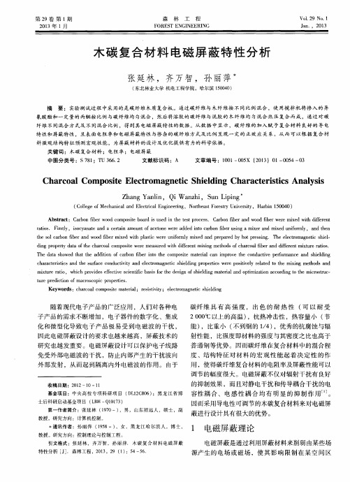 木碳复合材料电磁屏蔽特性分析