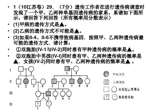 伴性遗传 高考题