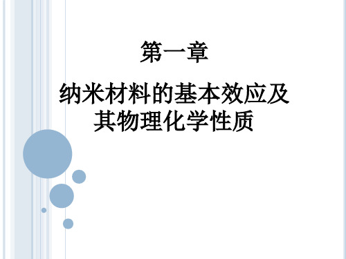 第一章 纳米材料的基本效应及其物理化学性质