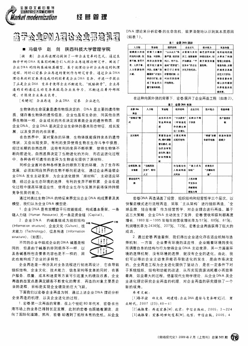 基于企业DNA理论企业再造机理