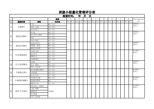 班级小组量化评分表(1)