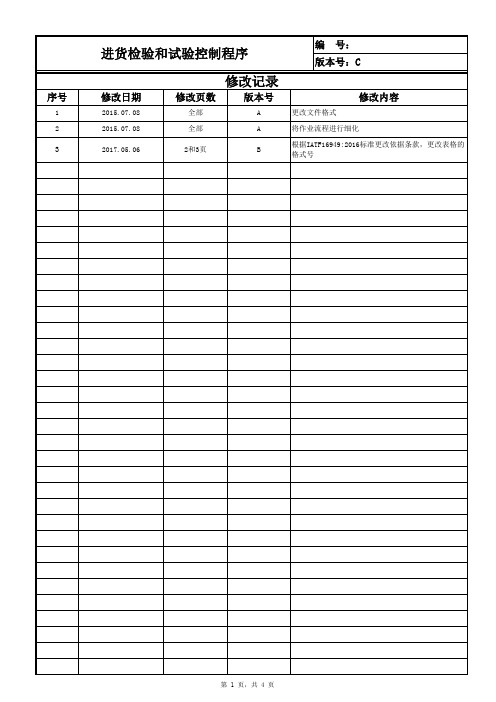 IATF16949进货检验和试验程序