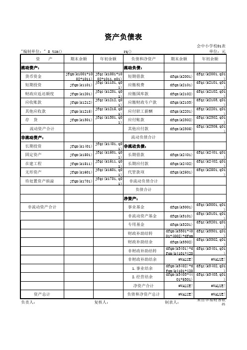 中小学校会计报表