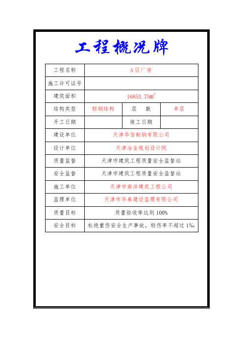 施工单位现场五牌一图