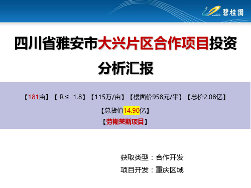碧桂园四川雅安项目地块投资分析