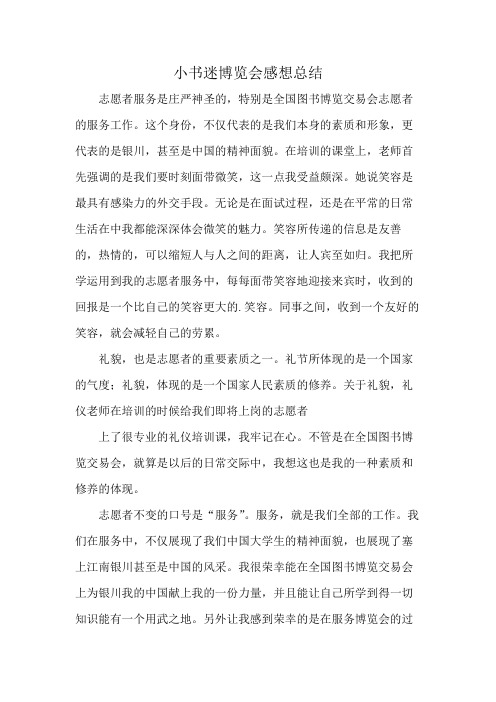 小书迷博览会感想总结