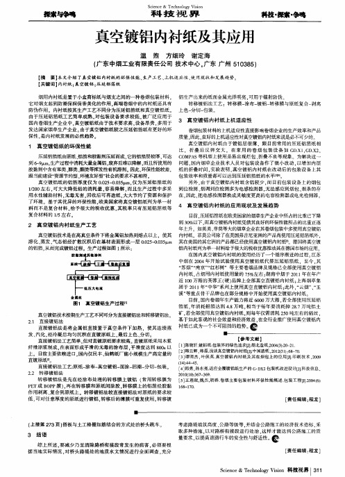 真空镀铝内衬纸及其应用