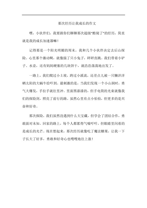 那次经历让我成长的作文