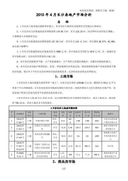 长沙房地产市场分析