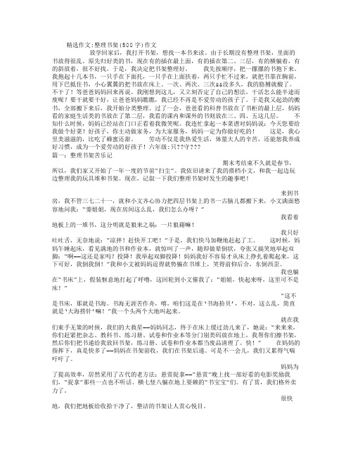 整理书架(500字)作文