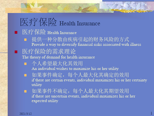 医疗保险-Health-Insurance(卫生经济学)PPT课件