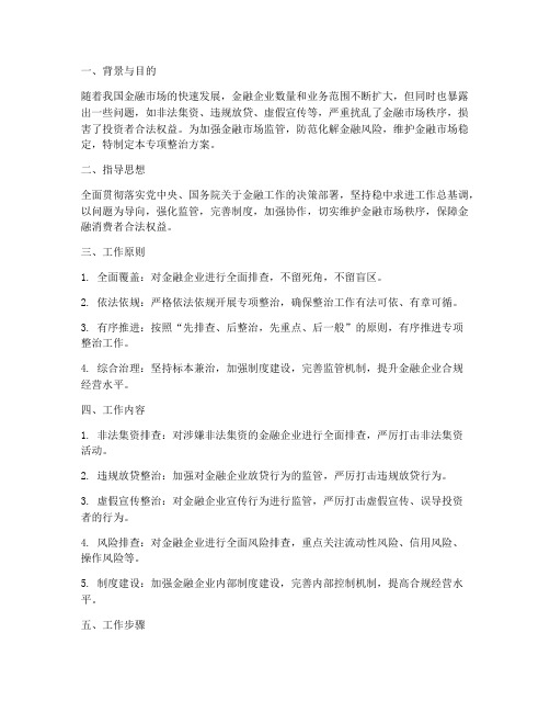 金融企业专项整治方案