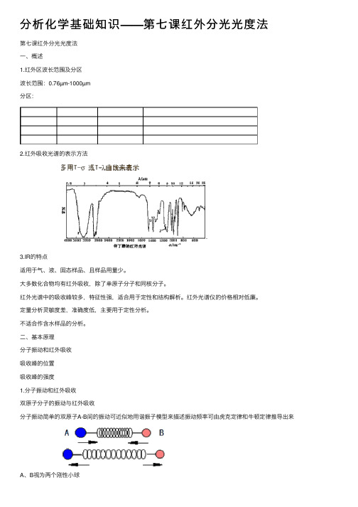 分析化学基础知识——第七课红外分光光度法