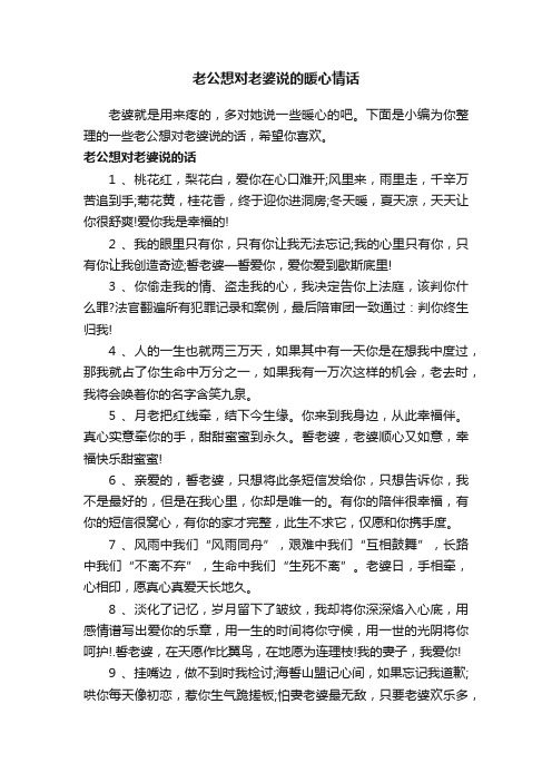 老公想对老婆说的暖心情话