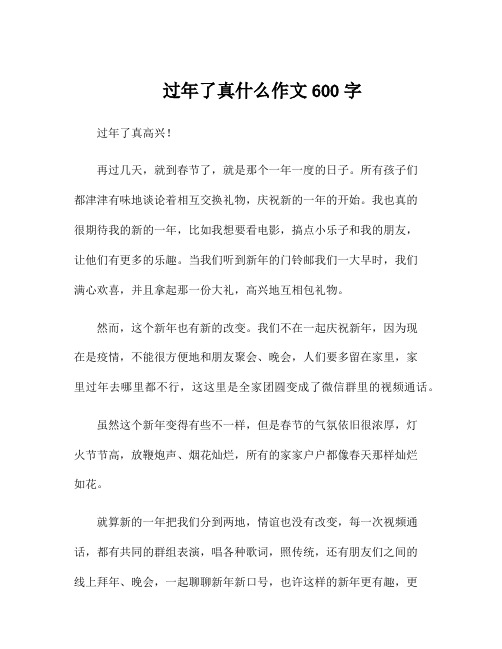 过年了真什么作文600字