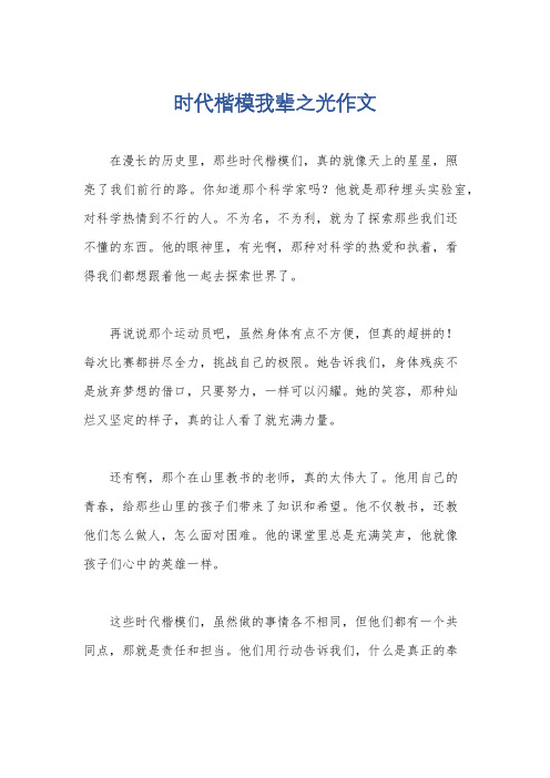 时代楷模我辈之光作文