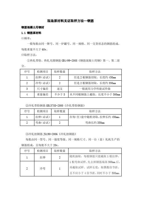 现场原材料见证取样方法—钢筋