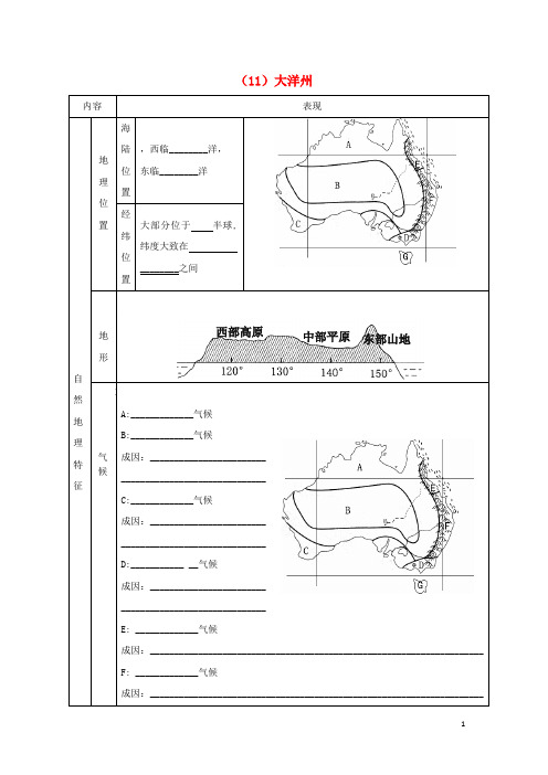 广东省中山市高三地理一轮复习 大洋洲2练习 新人教版