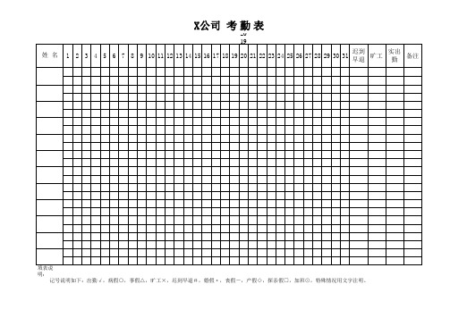 考勤表大全(全收录各格式)