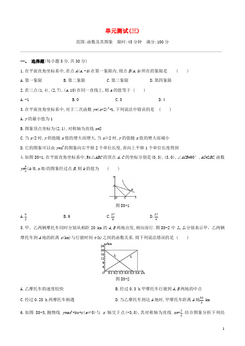 中考数学复习第三单元函数及其图象单元测试