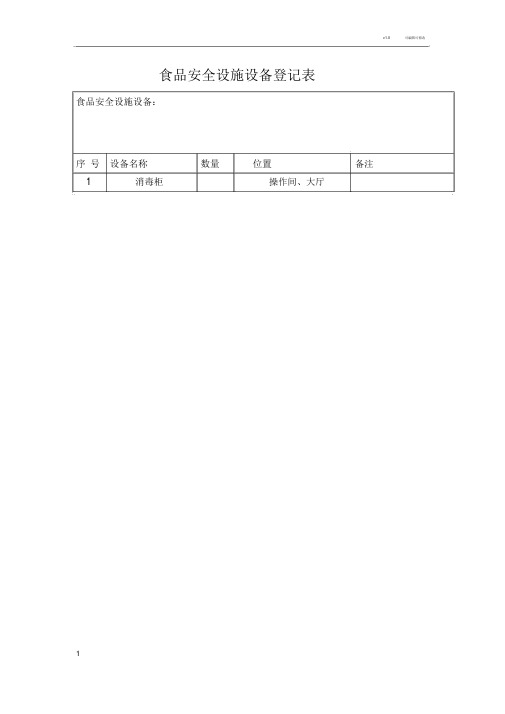 食品安全设施设备登记表.doc