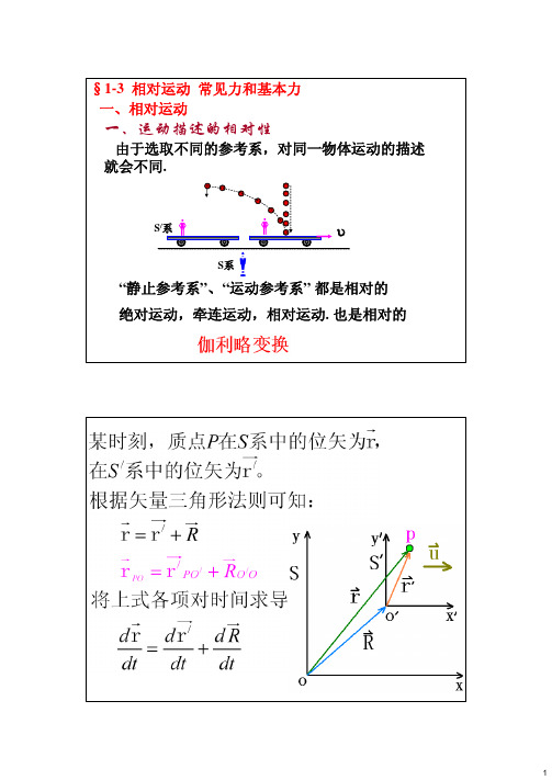 1-3  相对运动  常见力和基本力